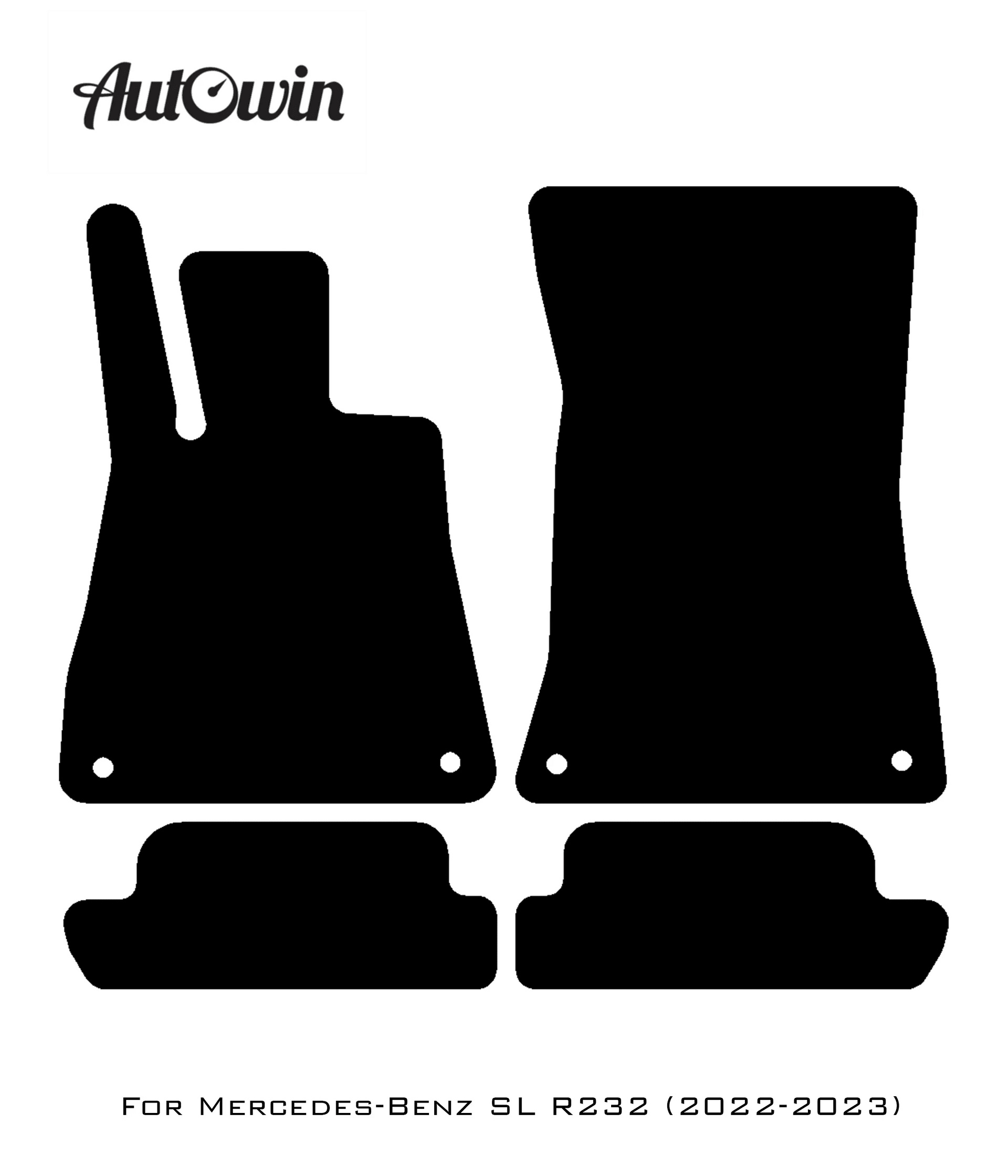 Gray Floor Mats For Mercedes-Benz SL R232 (2022-2023) Black Trim - AutoWin