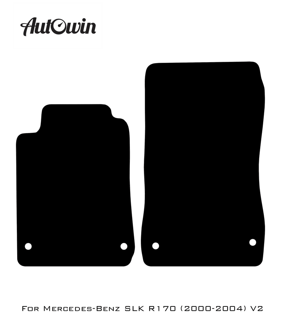 Gray Floor Mats For Mercedes-Benz SLK R170 (2000-2004) Black Trim - AutoWin