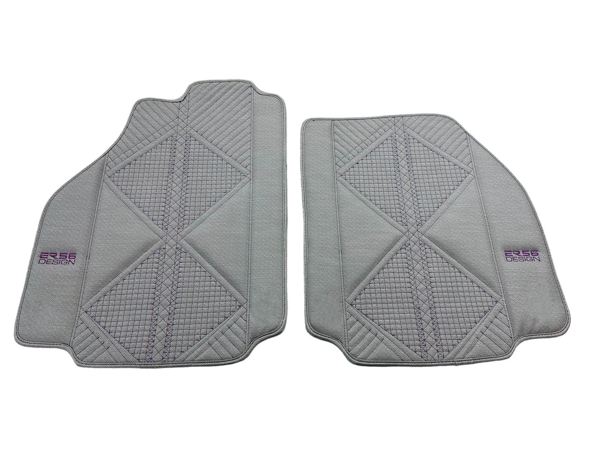 Gray Leather Floor Mats For Ferrari 488 Pista Spider (2019-2021) ER56 Design