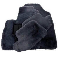 Gray Sheepskin Floor Mats For Bentley Continental GTC (2011-2018) ER56 Design - AutoWin