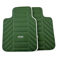 Green Leather Floor Mats For Rolls-Royce Cullinan Rr31 2018-2023 ER56 Design - AutoWin