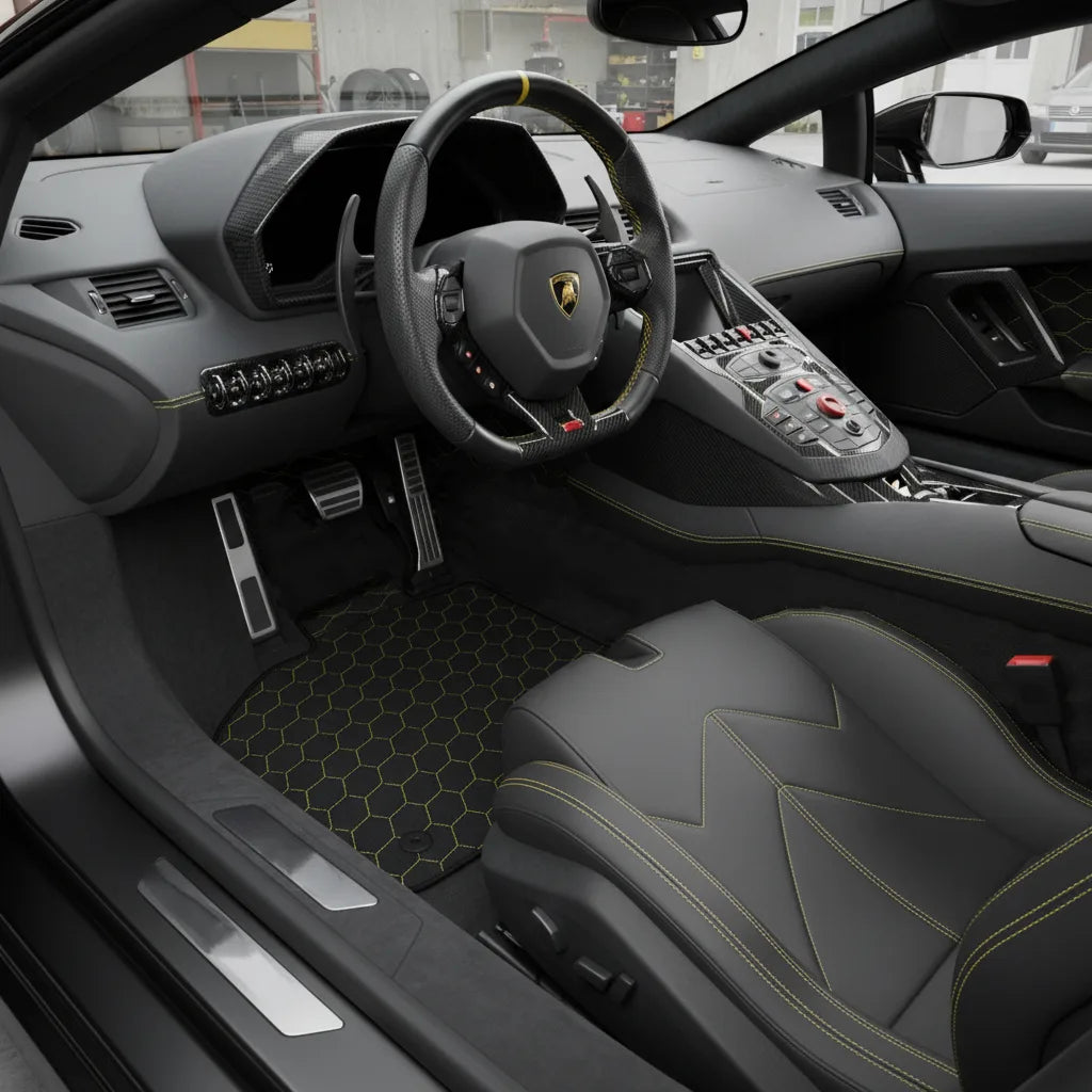 Interior look of floor mats for Lamborghini Aventador SV (2012-2022)