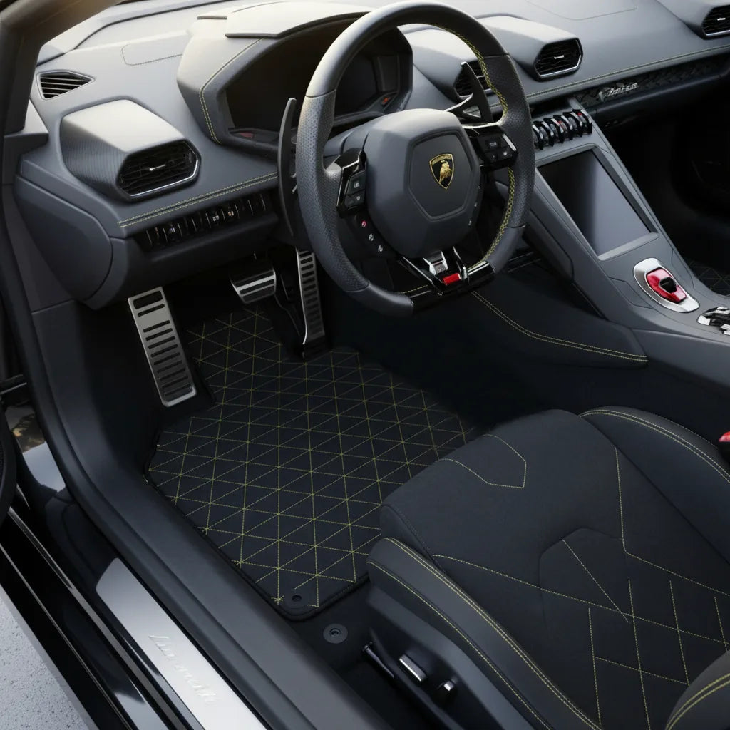 Interior look of floor mats for Lamborghini Huracan EVO (2019-2024)