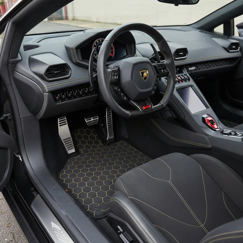 Interior look of floor mats for Lamborghini Huracan STO (2021-2024)