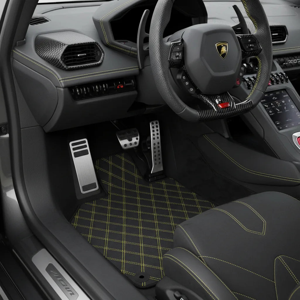 Interior look of floor mats for Lamborghini Huracan STO (2021-2024)