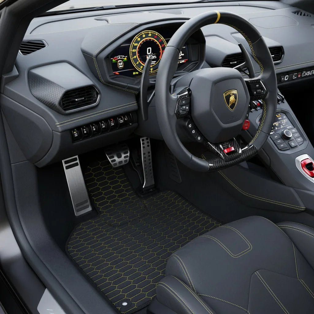 Interior look of floor mats for Lamborghini Huracan Tecnica (2022-2024)