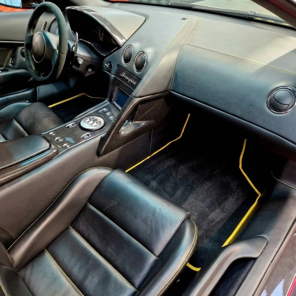 Interior look of floor mats for Lamborghini Murcielago | Various Trim Colors