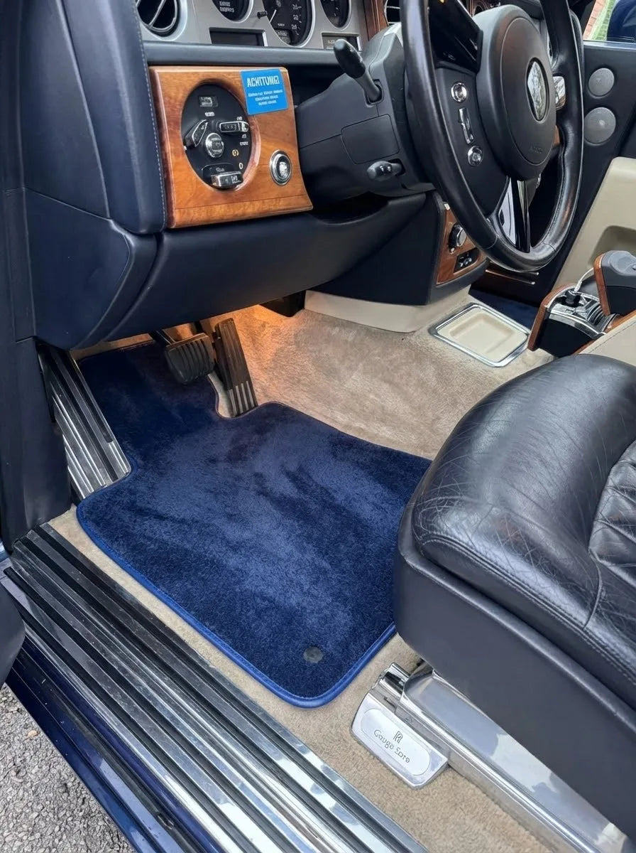 Interior look of floor mats for Rolls Royce Phantom VIII (2017-2024) Dark Blue