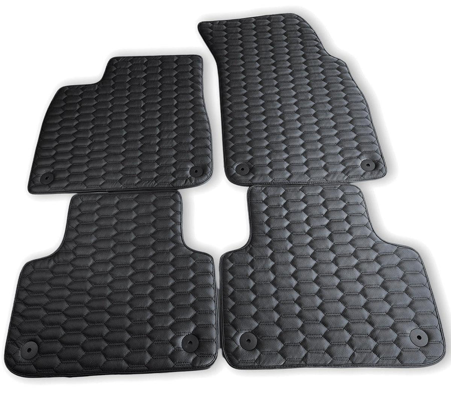 Customizable Black Leather Floor Mats for Audi RS 5 B9 5-Door Sportback (2017-2024) - AutoWin
