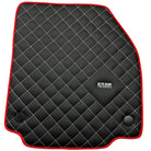 Leather Floor Mats for Ferrari 458 GT2 with White Sewing and Red Trim | ER56 Design - AutoWin