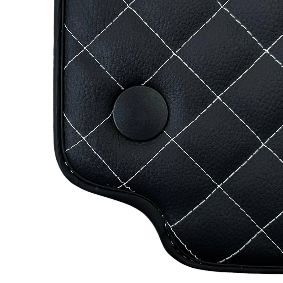 Leather Floor Mats for Ferrari 458 GT2 with White Sewing ER56 Design - AutoWin