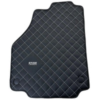Leather Floor Mats for Ferrari 458 Italia (2009-2015) with White Sewing ER56 Design - AutoWin