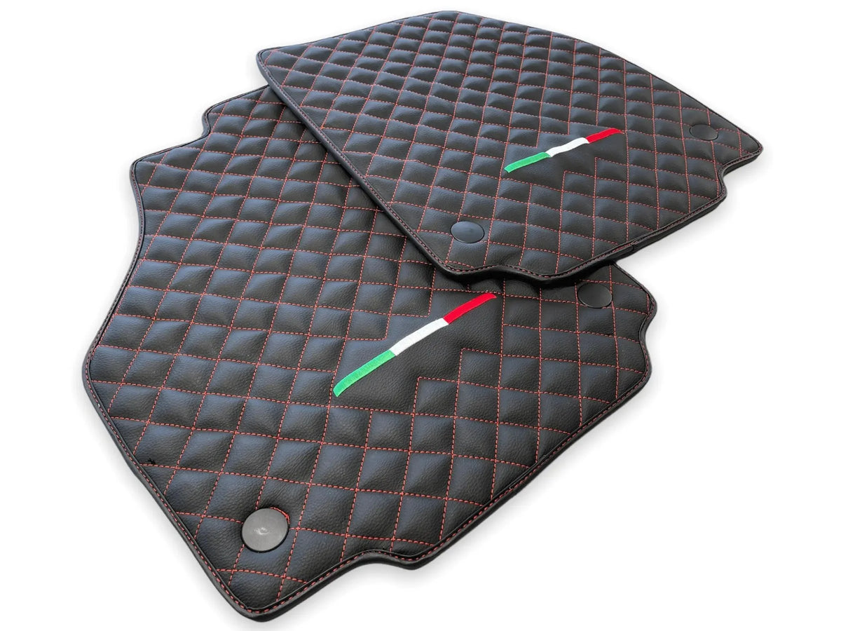 Leather Floor Mats For Ferrari 458 Spider 2012-2015 Black