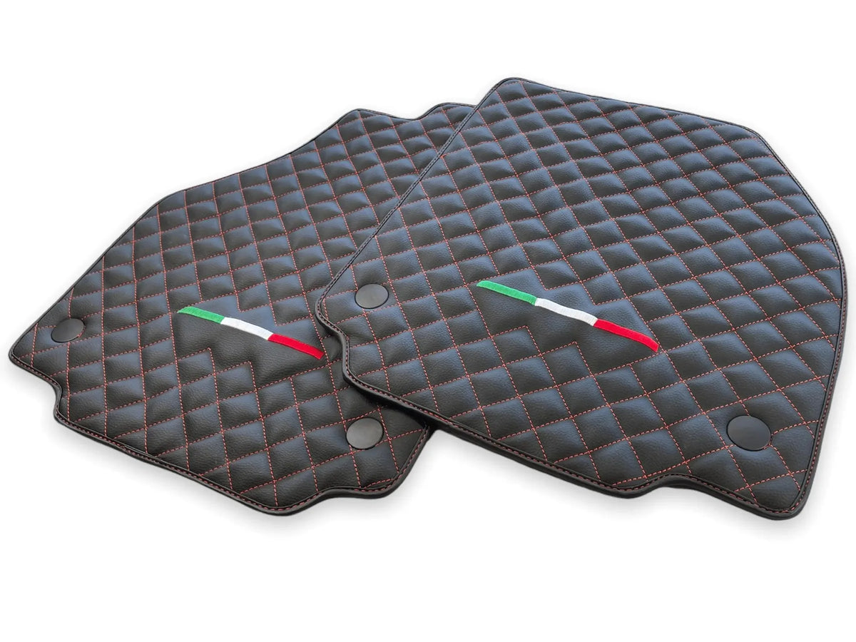 Leather Floor Mats For Ferrari 458 Spider 2012-2015 Black