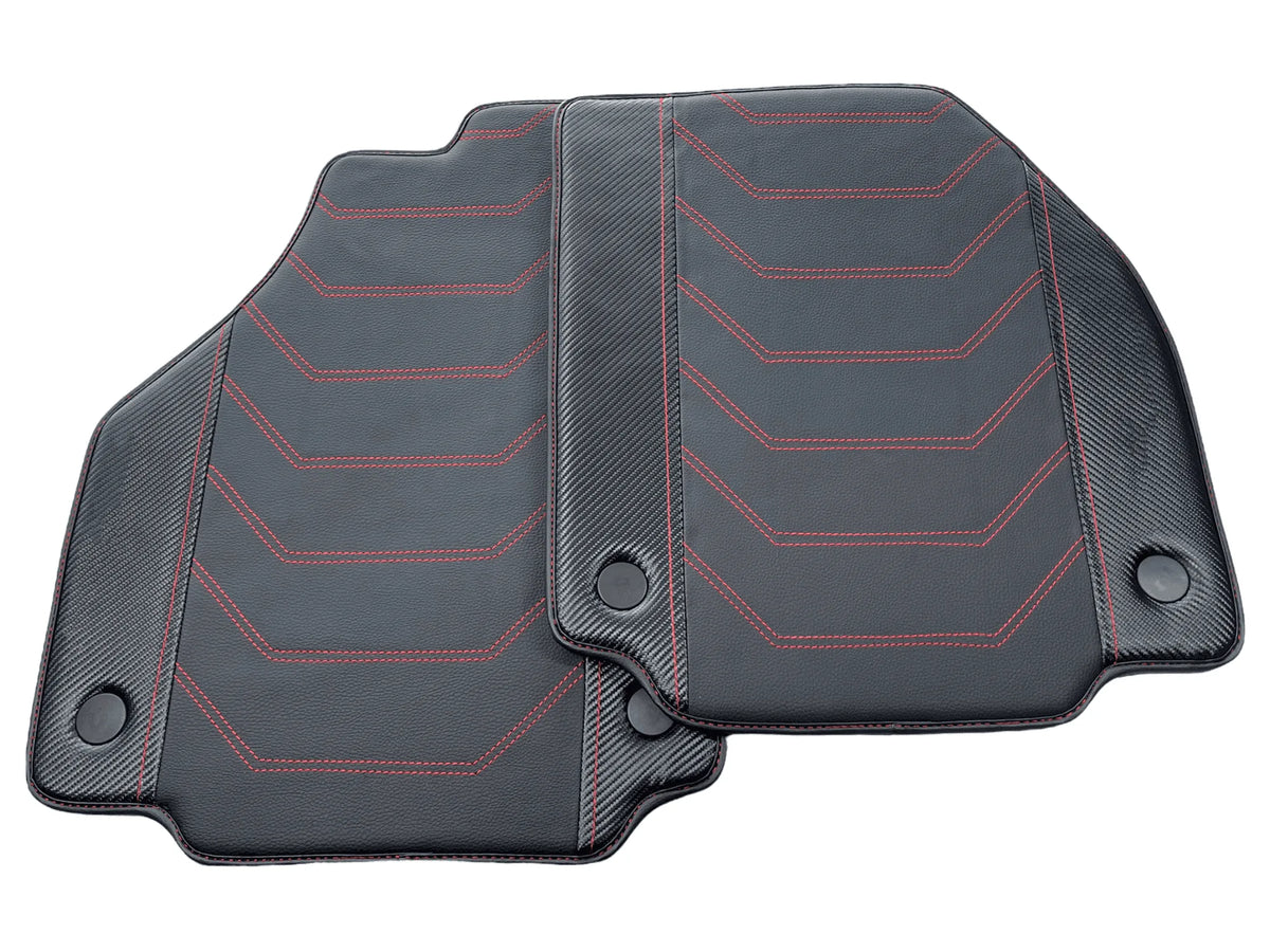 Leather Floor Mats for Ferrari 458 Spider 2012-2015 with Carbon Fiber