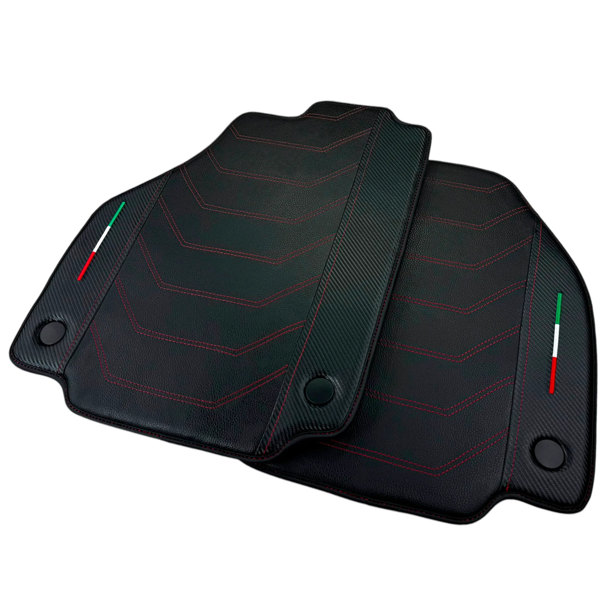 Leather Floor Mats For Ferrari 458 Spider 2012-2015 With Carbon Fiber | Italian Edition