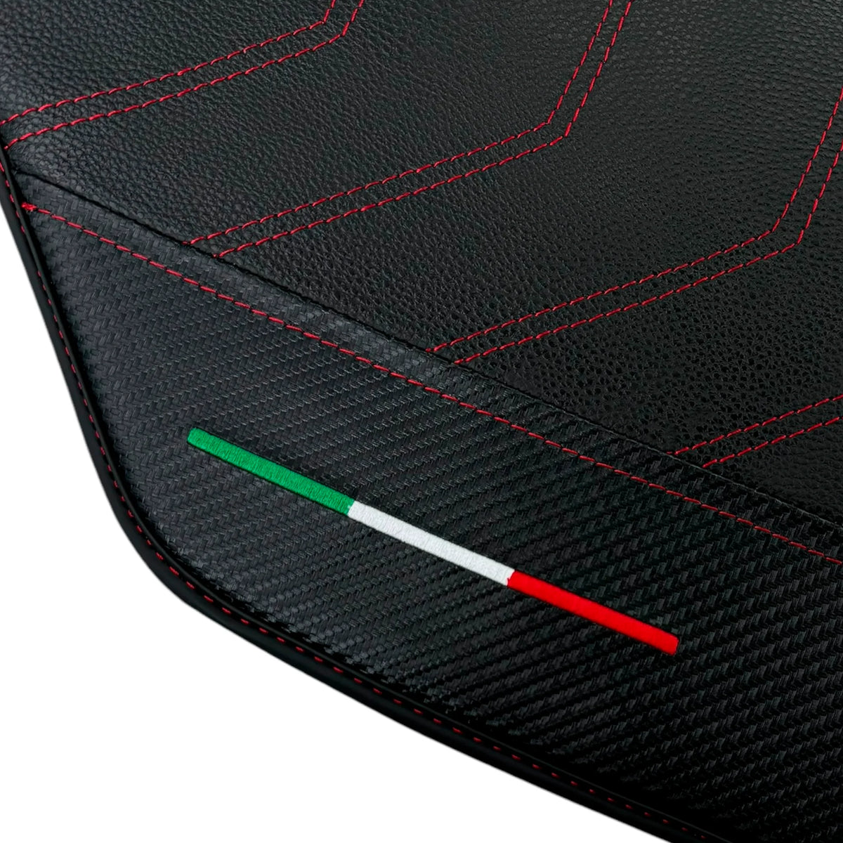 Leather Floor Mats For Ferrari 458 Spider 2012-2015 With Carbon Fiber | Italian Edition