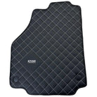 Leather Floor Mats for Ferrari 458 Spider (2012-2015) with White Sewing ER56 Design - AutoWin