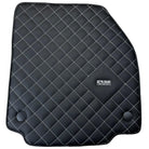 Leather Floor Mats for Ferrari 458 Spider (2012-2015) with White Sewing ER56 Design - AutoWin