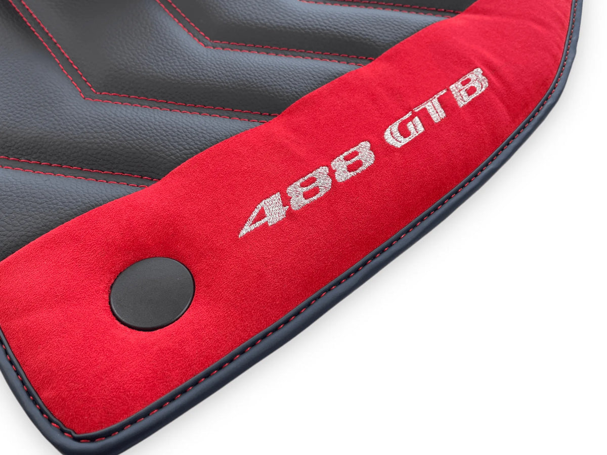 Leather Floor Mats For Ferrari 488 GTB 2015-2022 - AutoWin