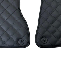 Leather Floor Mats for Ferrari California T (2015-2018) Black Sewing ER56 Design - AutoWin