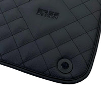 Leather Floor Mats for Ferrari California T (2015-2018) Black Sewing ER56 Design - AutoWin