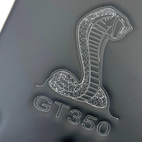 Leather Floor Mats for Ford Mustang GT350 Shelby (2015-2021) with Cobra Sewing | White Trim - AutoWin