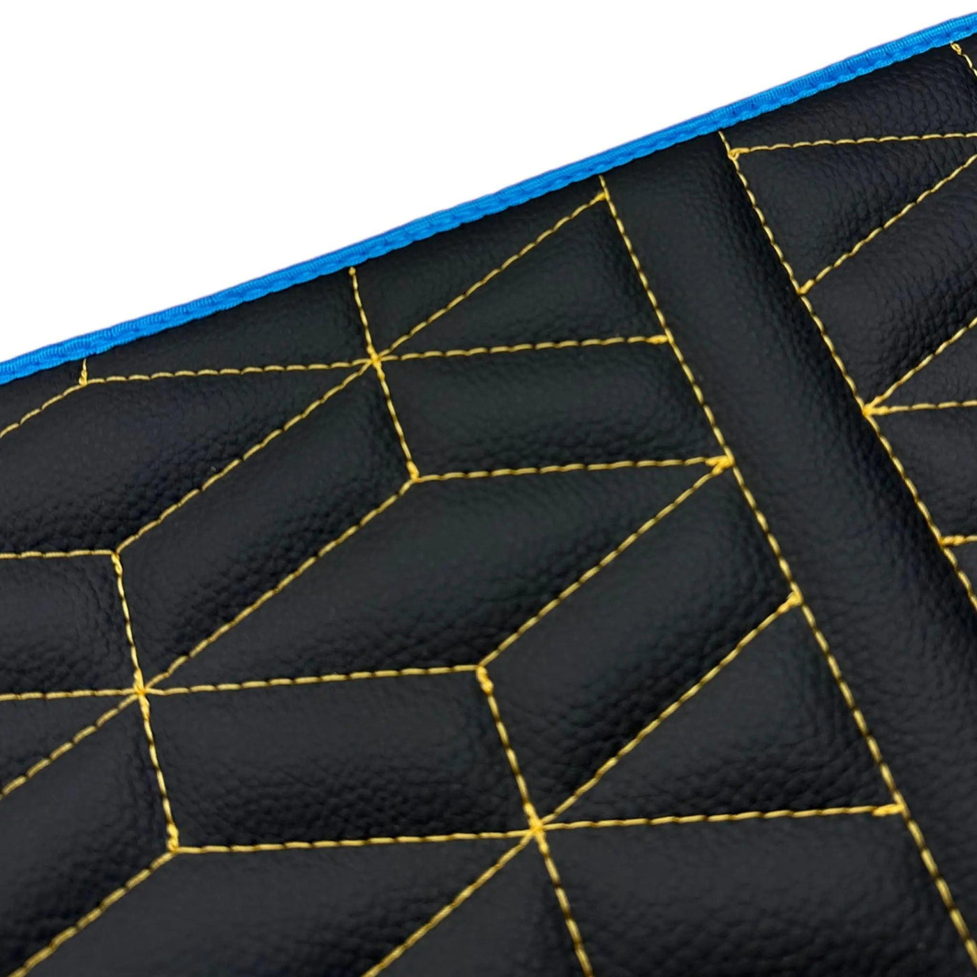 Leather Floor Mats for Lamborghini Aventador SVJ Limited Edition with Blue Trim - AutoWin