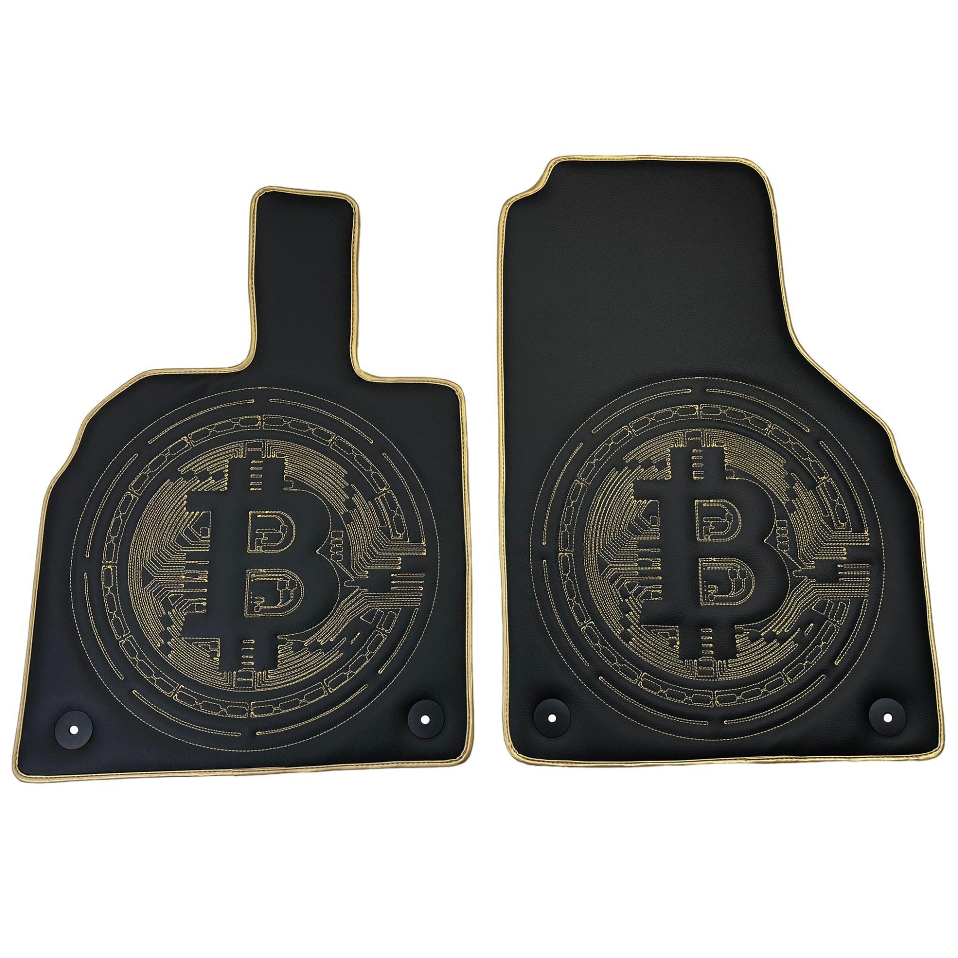 Leather Floor Mats for Lamborghini Aventador with Bitcoin Sewing - AutoWin