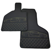 Leather Floor Mats for Lamborghini Huracan Yellow Sewing | ER56 Design - AutoWin