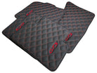 Leather Floor Mats for Porsche Cayenne GTS (2010-2018) Red Sewing - AutoWin