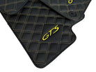 Leather Floor Mats for Porsche Cayenne GTS (2010-2018) Yellow Sewing - AutoWin