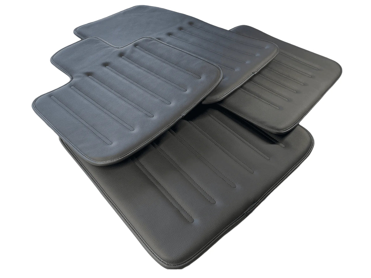 Leather Floor Mats for Rolls Royce Black Badge Phantom VIII (2017-2024) Black - AutoWin