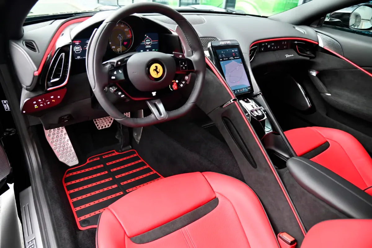 Leather Floor Mats with Daytona Design for Ferrari GTC4 Lusso (2016-2023)