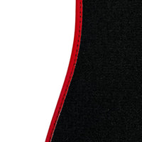 Leather Floor Mats with Red Trim for Ford Mustang GT350 Shelby (2015-2021) with Cobra Sewing - AutoWin