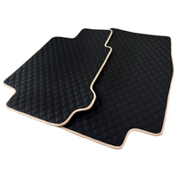 Black Stitched Leather Floor Mats for Maserati GranTurismo (2007-2019) | Beige Trim