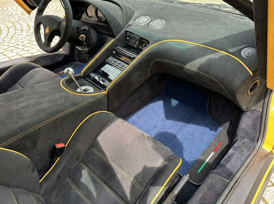 Dostosowywane ciemnoniebieskie dywaniki samochodowe dla Lamborghini Diablo 1990-2001 z Alcantary