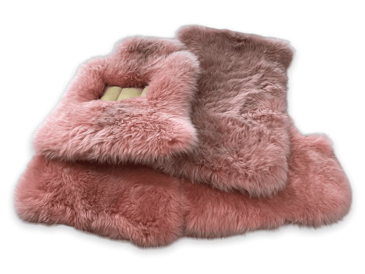 Pink Sheepskin Floor Mats For Rolls Royce Ghost Series II (2021-2024) Er56 Design Brand - AutoWin