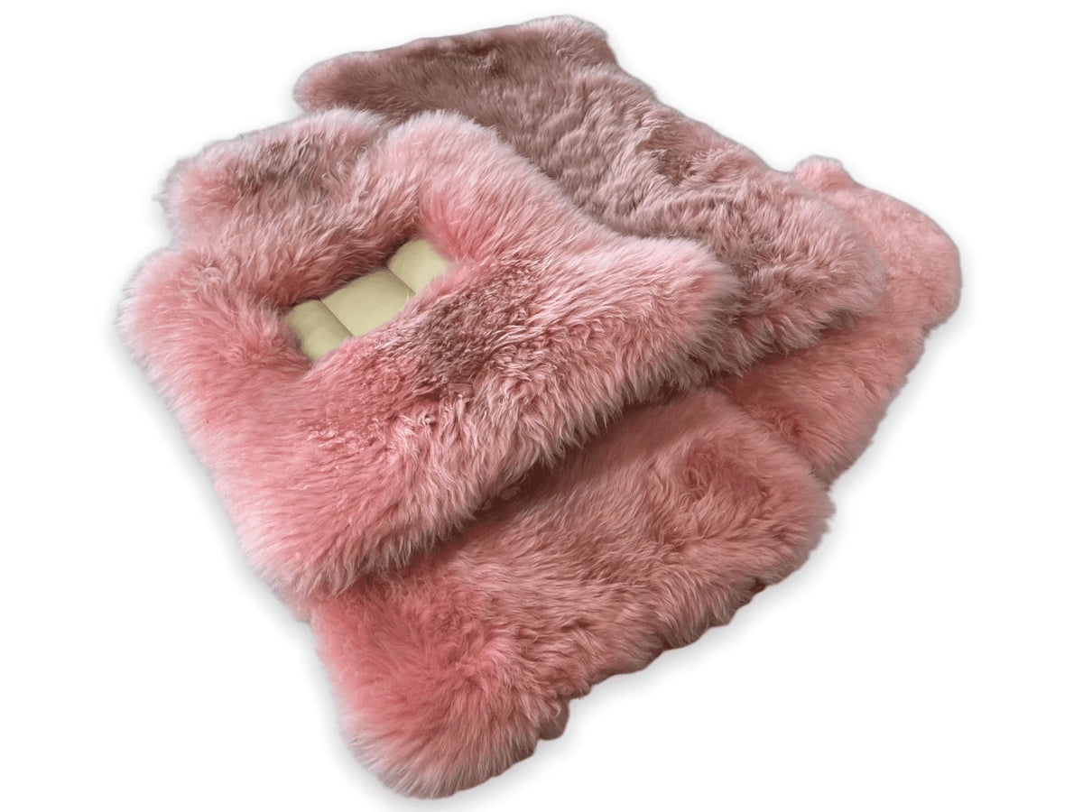 Pink Sheepskin Floor Mats For Rolls Royce Ghost Series II (2021-2024) Er56 Design Brand - AutoWin