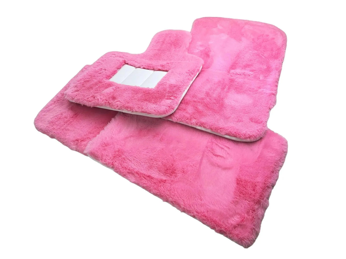 Pink Sheepskin Floor Mats For Rolls Royce Phantom VIII (2017-2024) ER56 Design Brand