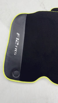 Black Floor Mats for Ferrari F12 TRS (2014) with Carbon Leather