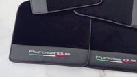 Black Floor Mats for Ferrari Purosangue with Leather and Black Trim | Italian Edition