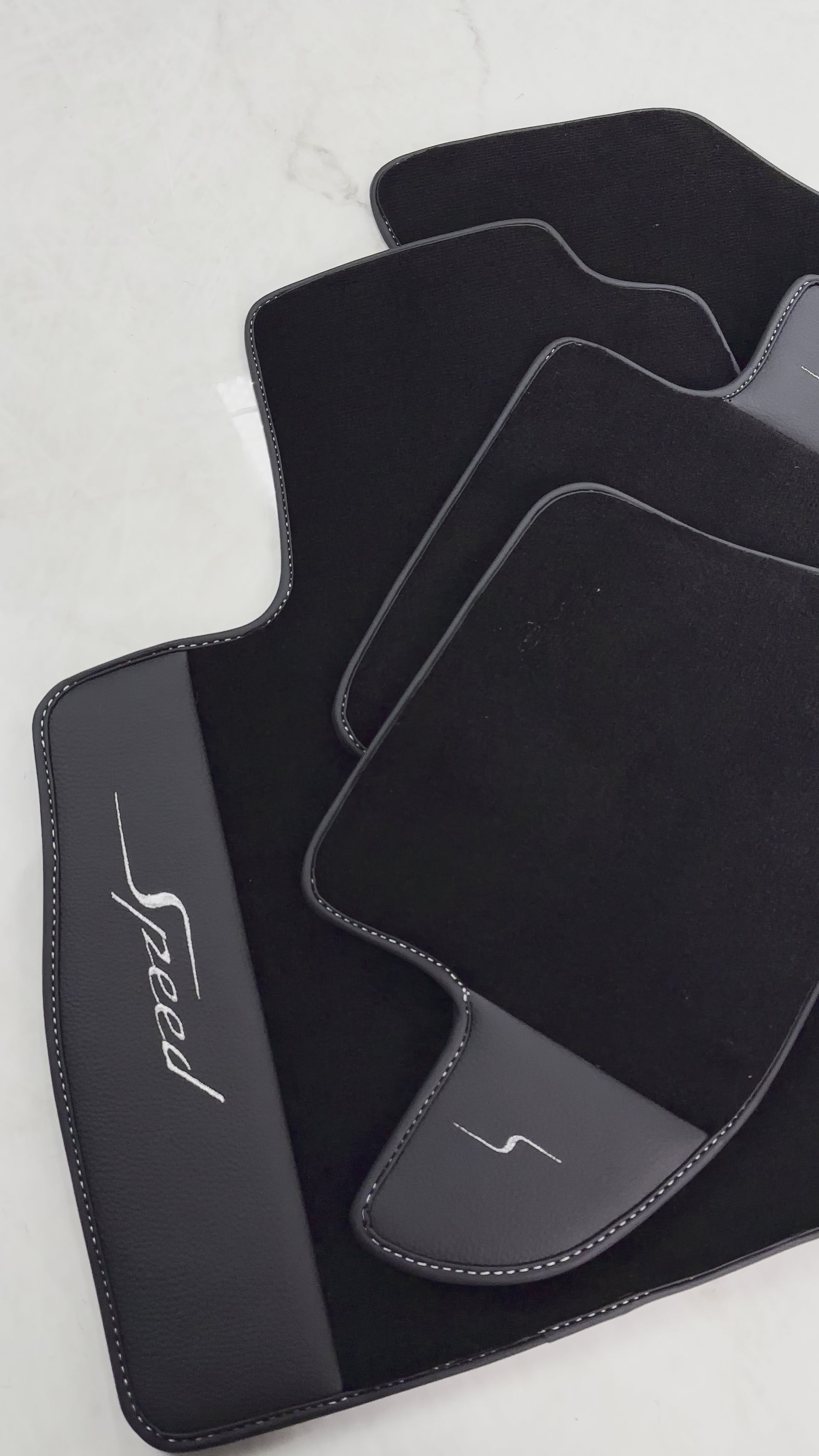 Black Floor Mats For Bentley Continental GT Speed (2011–2018) with Leather - AutoWin