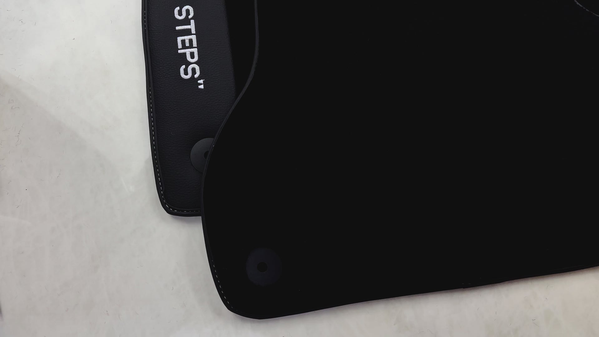 Black Floor Mats for A4 - B9 Avant (2019-2023) | "NO STEPS" Fluorescent Logo - AutoWin