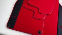 Red Floor Mats for Porsche 964 (1989-1994) with Leather