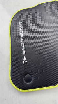 Carbon Floor Mats For Ferrari 812 Superfast (2018-2023) with Yellow Trim