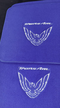 Blue Floor Mats for Pontiac FireBird (1970-1981) with Trans Am Logo