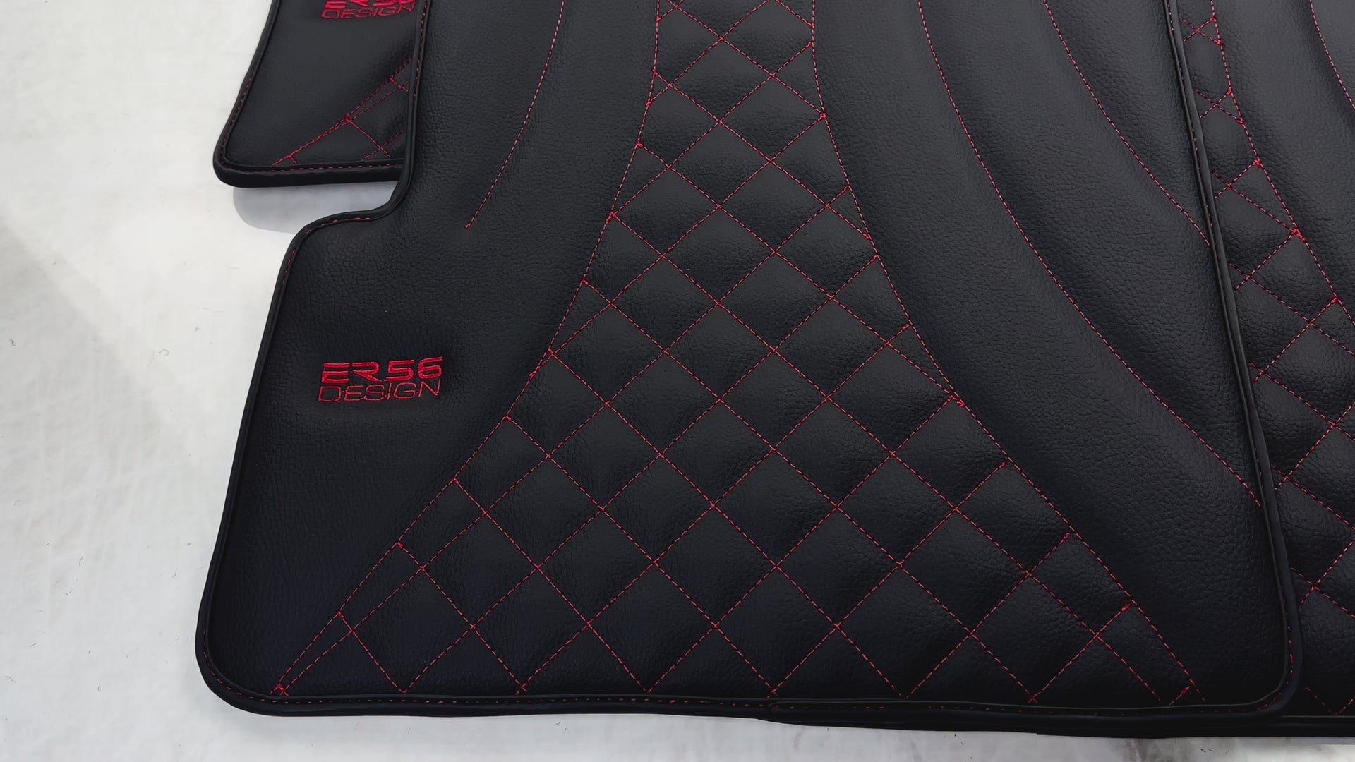 Black Leather Floor Mats for Mercedes-Benz G Class W463 (2008-2018) ER56 Design - ER56 Design