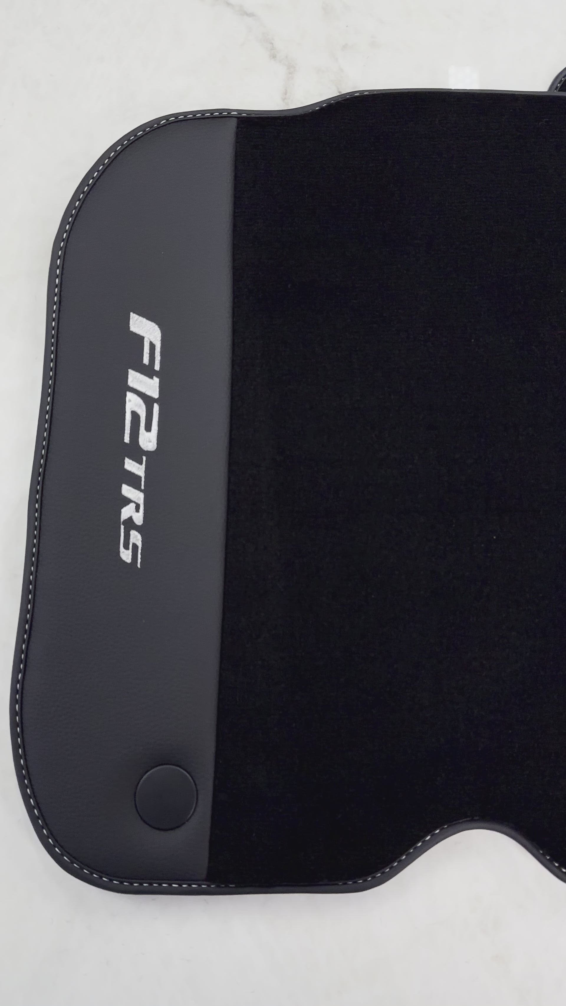 Black Floor Mats for Ferrari F12 TRS (2014) with Leather - AutoWin