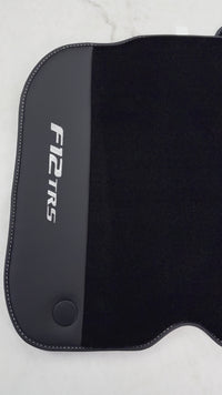 Black Floor Mats for Ferrari F12 TRS (2014) with Leather
